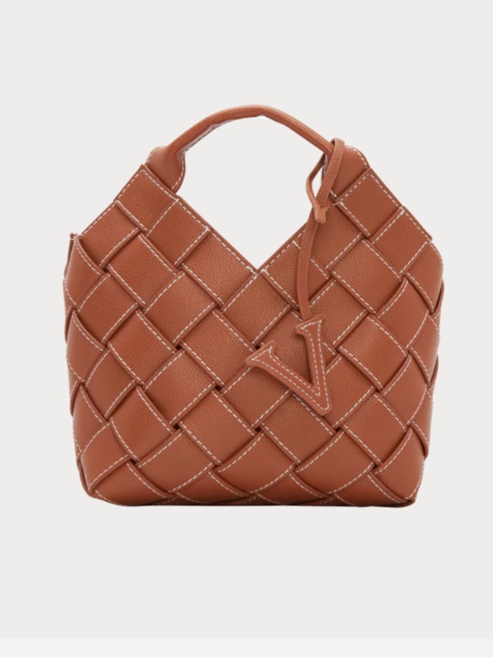 Caramel Woven Basket Bag - Picture 3 of 9